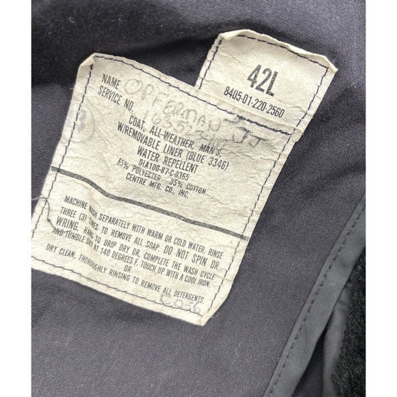 US Military All Weather Men's Trench Coat Size 42L Blue With Removable Liner - Picture 8 of 16